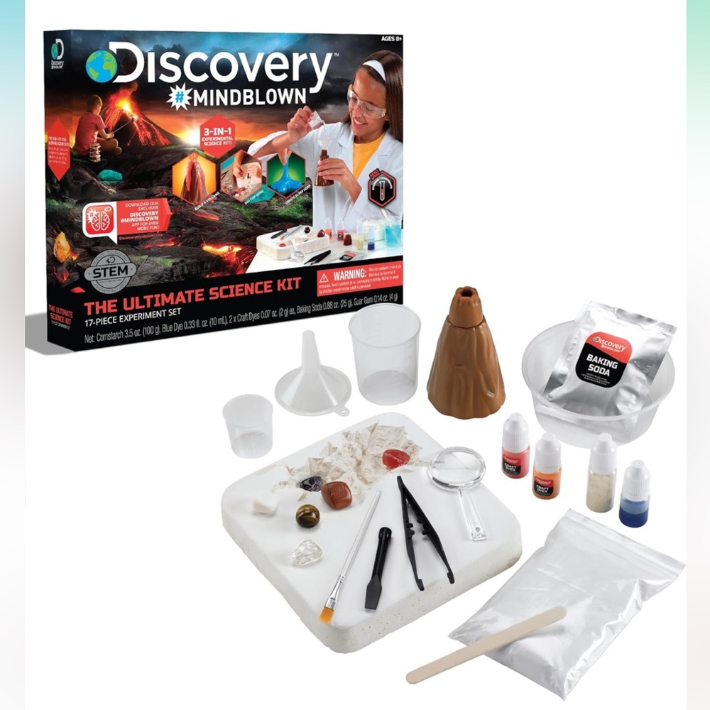 NEW Discovery Kids Ultimate Science Experiment 17 pc Kit, Perform 4 Experiments!